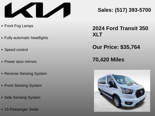 Oxford White 2024 Ford Transit-350 XLT