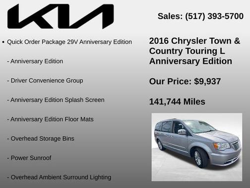 Billet Silver Metallic Clearcoat 2016 Chrysler Town & Country Touring-L