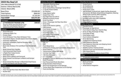 Inferno Red 2023 Kia Soul LX