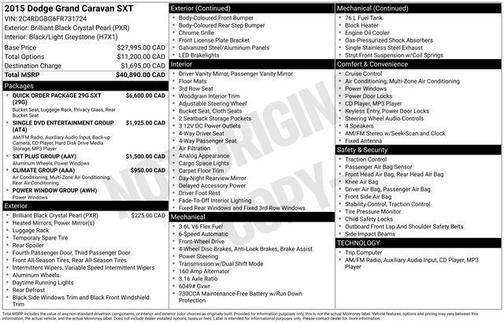 2015 Dodge Grand Caravan AVP/SE