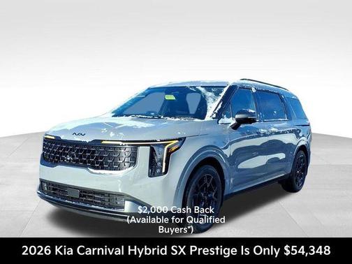 Ceramic Silver 2026 Kia Carnival Hybrid SX Prestige