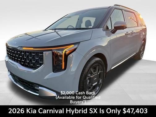 Ceramic Silver 2026 Kia Carnival Hybrid SX