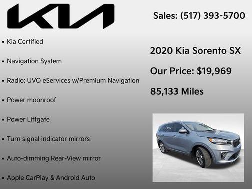 Everlasting Silver 2020 Kia Sorento SX