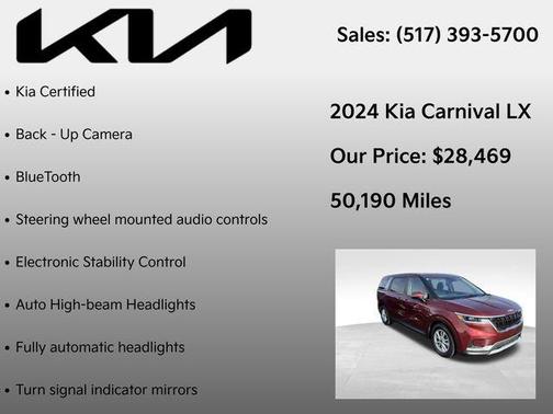 Flare Red 2024 Kia Carnival LX