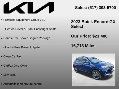 Sapphire Metallic 2023 Buick Encore GX Select