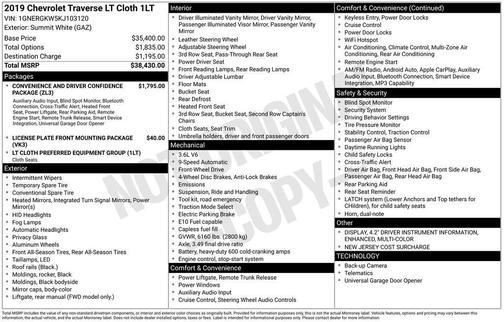 2019 Chevrolet Traverse LT Cloth