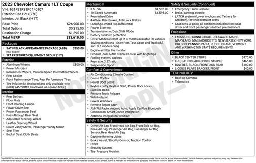 2023 Chevrolet Camaro 1LT