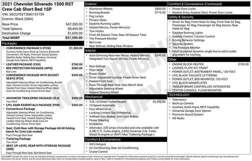 Black 2021 Chevrolet Silverado 1500 RST