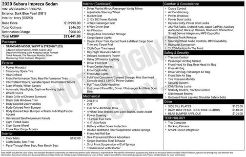 2020 Subaru Impreza Sedan
