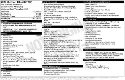 2023 Chevrolet Tahoe 4WD RST
