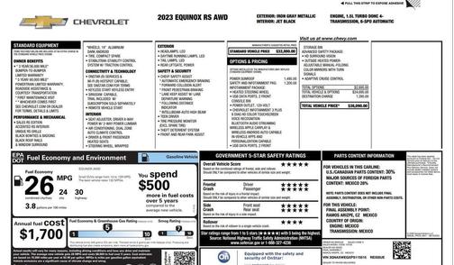 Iron Gray Metallic 2023 Chevrolet Equinox AWD RS