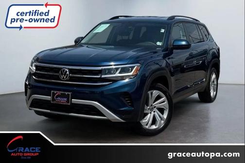 Tourmaline Blue Metallic 2022 Volkswagen Atlas 3.6L SE w/Technology
