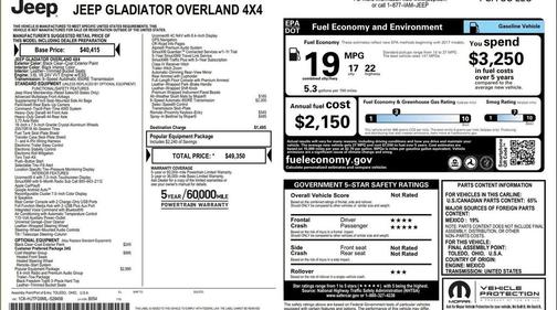 Black Clearcoat 2021 Jeep Gladiator Overland