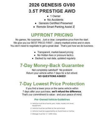 2026 Genesis GV80 3.5T Prestige