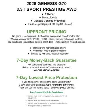 2026 Genesis G70 3.3T