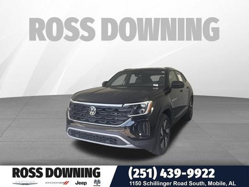Deep Black Pearl 2025 Volkswagen Atlas Cross Sport 2.0T SE w/Technology