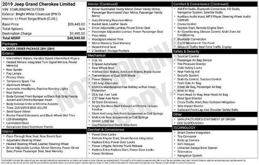 2019 Jeep Grand Cherokee LIMITED