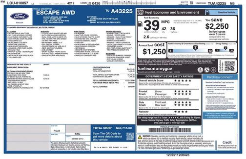 2026 Ford Escape Platinum