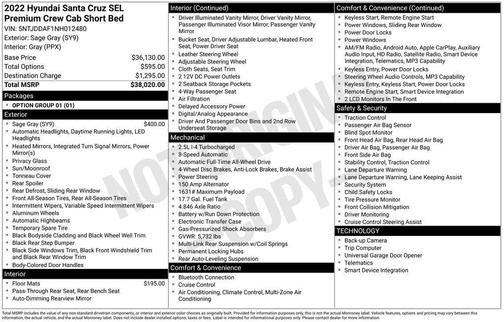 2022 Hyundai SANTA CRUZ 2.5T SEL Premium