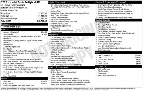 2025 Hyundai SANTA FE HEV SEL