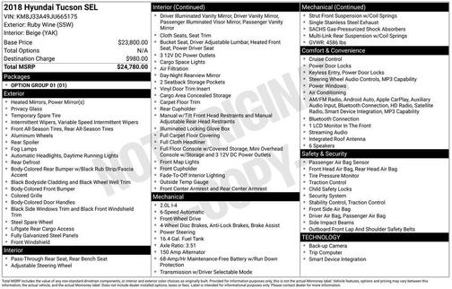 2018 Hyundai TUCSON SEL