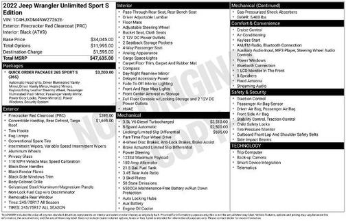 2022 Jeep Wrangler Unlimited SPORT