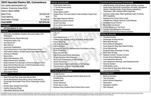 2025 Hyundai ELANTRA SEL Convenience