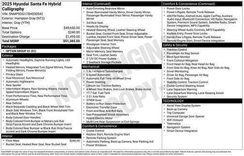 2025 Hyundai SANTA FE HEV Calligraphy