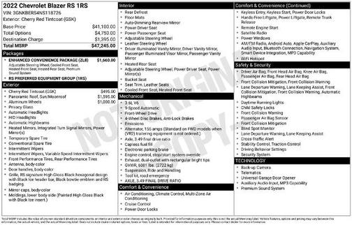 Cherry Red Tintcoat 2022 Chevrolet Blazer RS