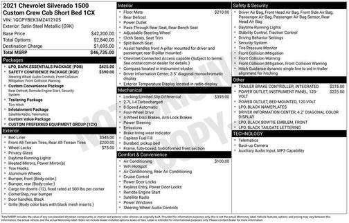 2021 Chevrolet Silverado 1500 Custom