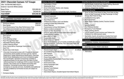 2021 Chevrolet Camaro 1LT