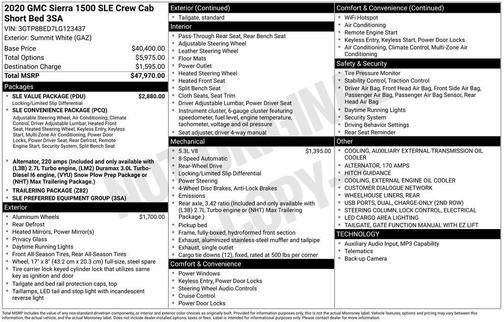 2020 GMC Sierra 1500 SLE