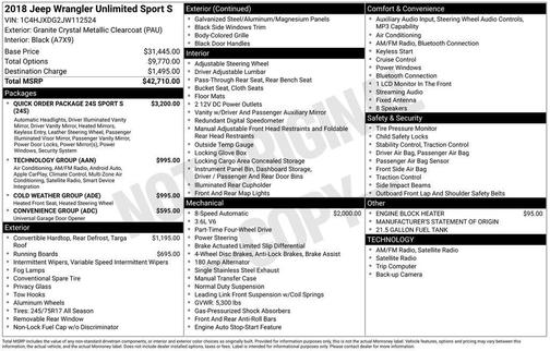 2018 Jeep Wrangler Unlimited Sport