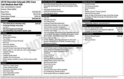 2018 Chevrolet Colorado ZR2