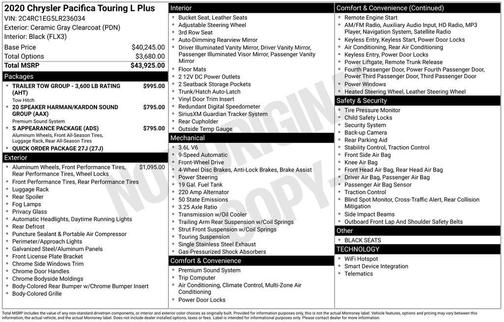 2020 Chrysler Pacifica Touring-L Plus