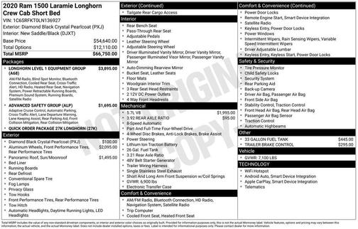 2020 RAM 1500 Longhorn