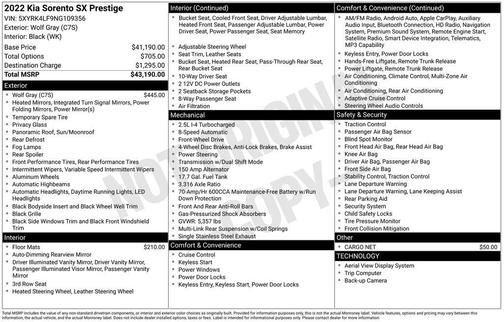 2022 Kia Sorento SX-PRESTIGE