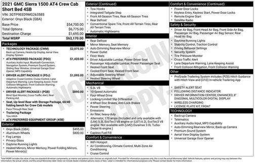 2021 GMC Sierra 1500 AT4