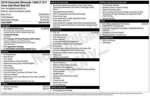 2018 Chevrolet Silverado 1500 LT