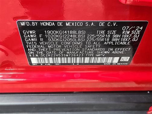 2025 Honda HR-V AWD Sport