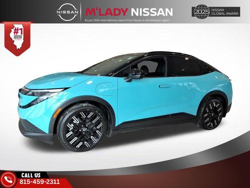 Seabreeze Blue Pearl/Black 2026 Nissan Leaf PLATINUM+