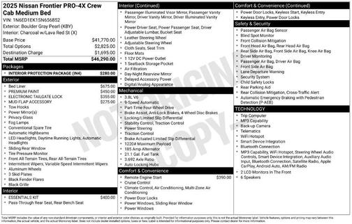 Boulder Gray 2025 Nissan Frontier PRO-4X