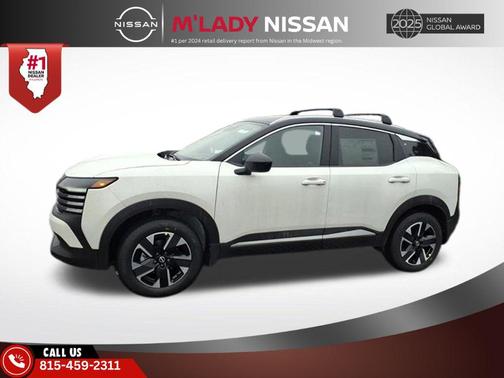 Aspen White Tricoat/Super Black 2026 Nissan Kicks SV