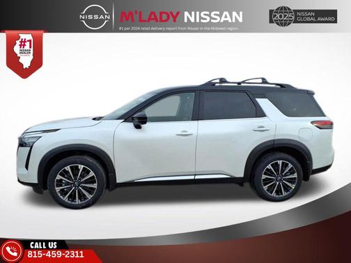Everest White Pearl Tricoat/Super Black 2026 Nissan Pathfinder Platinum