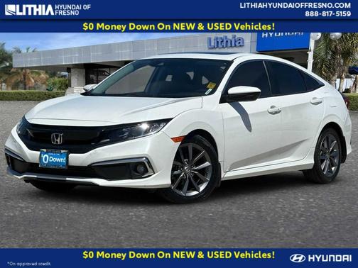Platinum White Pearl 2019 Honda Civic EX-L