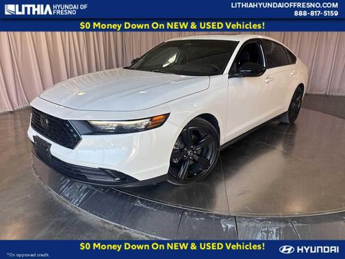Platinum White Pearl 2025 Honda Accord Hybrid Sport-L