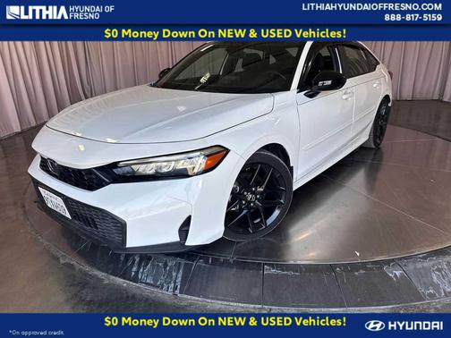Platinum White Pearl 2025 Honda Civic Sport