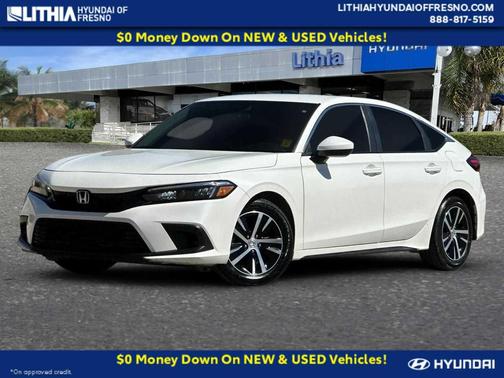 Platinum White Pearl 2024 Honda Civic LX