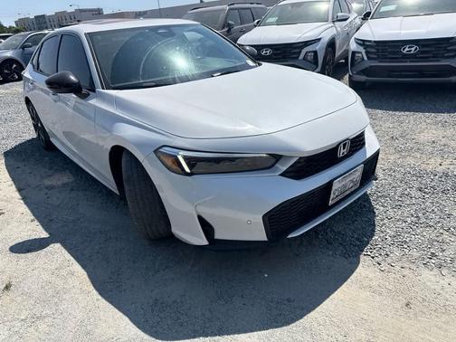 Platinum White Pearl 2025 Honda Civic Hybrid Sport Touring