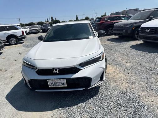 Platinum White Pearl 2025 Honda Civic Hybrid Sport Touring